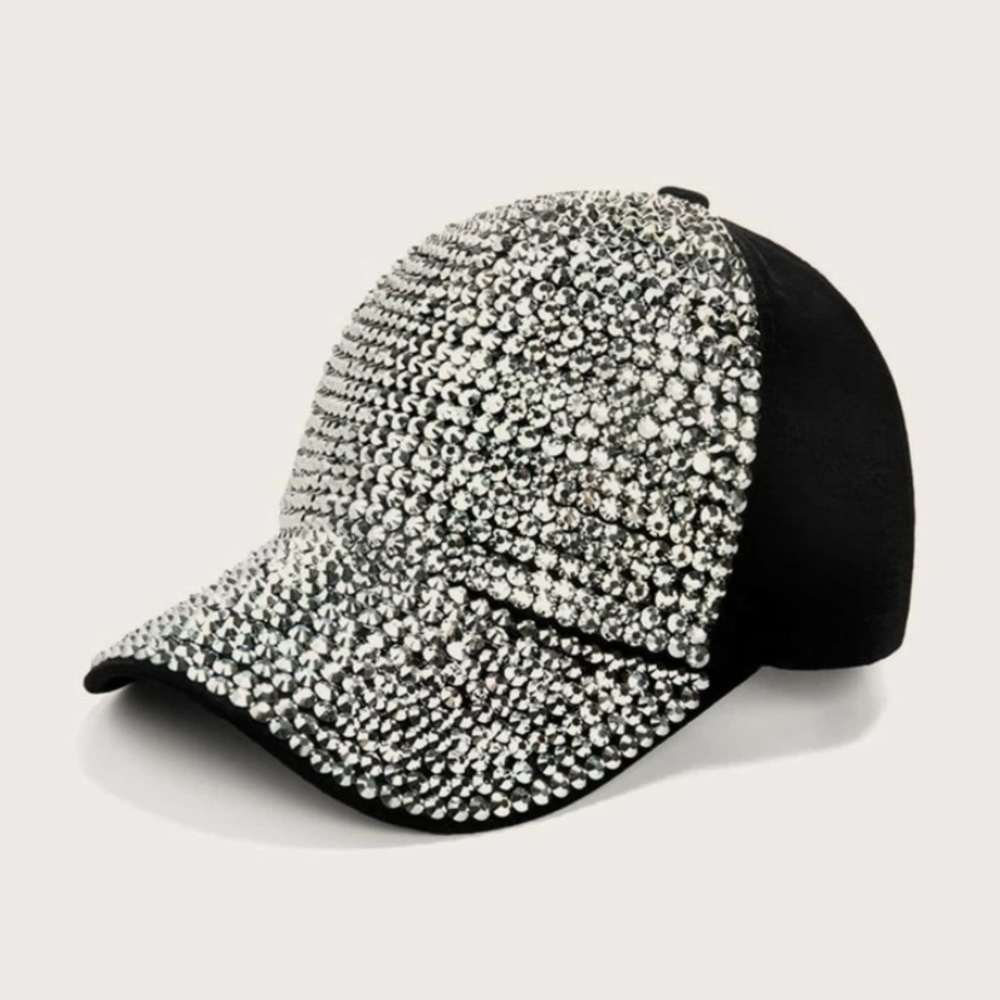 Baseball cap white rhinestones
